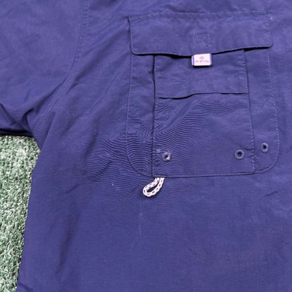 Columbia PFG Button Up Shirt Men's Size M Blue Short Sleeve Collared Fishing - Picture 4 of 8